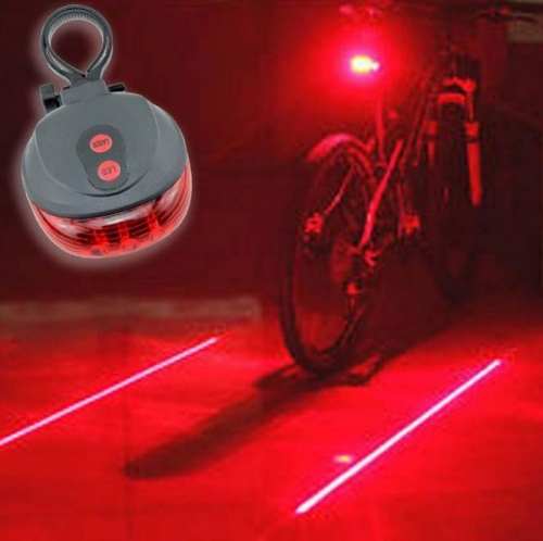 Luz Trasera Led y Laser para Bicicleta Seguridad - Rojo